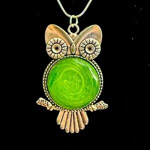 Handmade Owl, alloy and resin